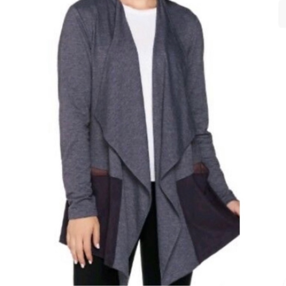 LOGO Lori Goldstein Cardigan French Terry A281027 size 1X B15